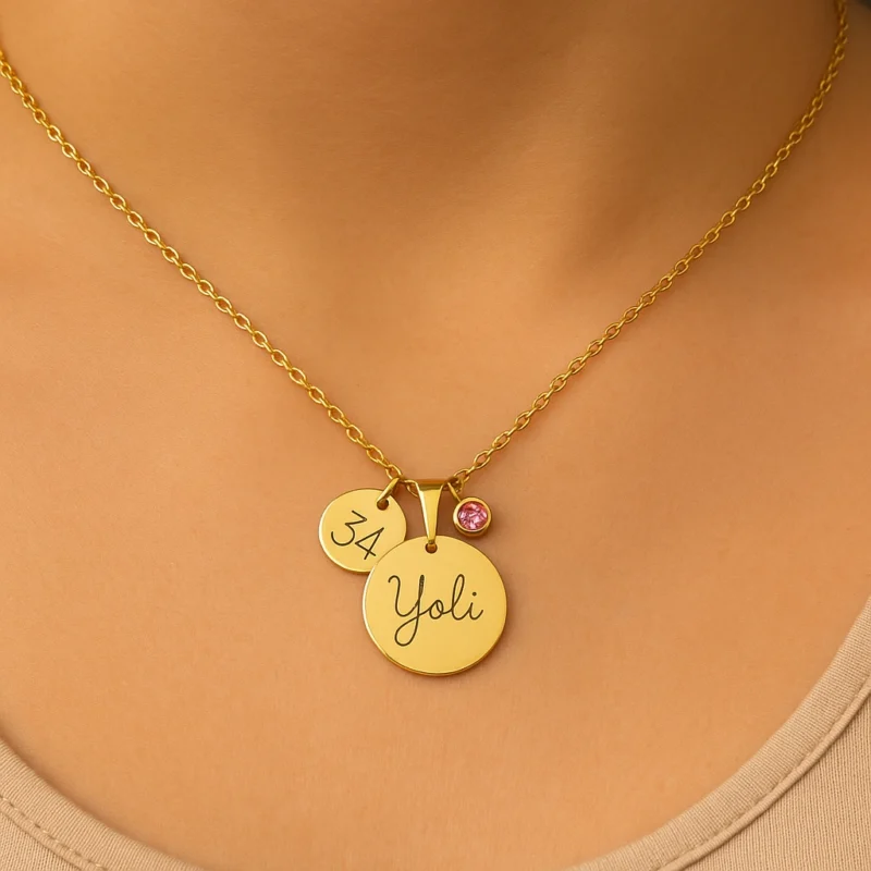 Collar de cumpleaños con cristal
