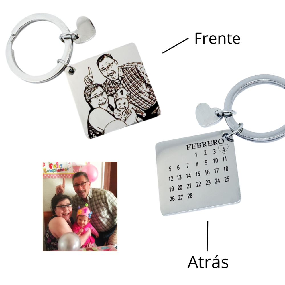 LLAVERO PERSONALIZADO CON FOTOGRAFÍA Y CALENDARIO