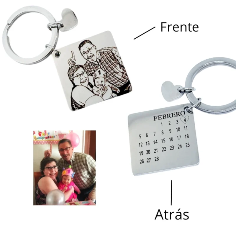 LLAVERO PERSONALIZADO CON FOTOGRAFÍA Y CALENDARIO