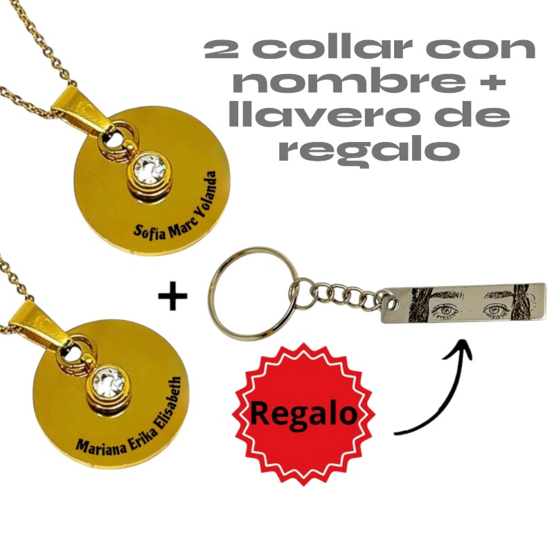 2 collares personalizaddos+ llavero de regalo